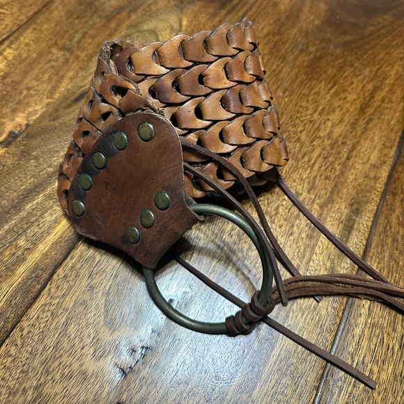 Womens Vintage Boho Brown Leather Braided Belt - Picture 14 of 15